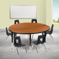 Flash Furniture XU-GRP-12CH-A48-HCIRC-OAK-T-P-GG 47.5