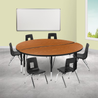 Flash Furniture XU-GRP-12CH-A60-HCIRC-OAK-T-P-GG 60