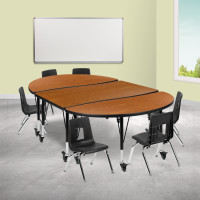 Flash Furniture XU-GRP-14CH-A3048CON-48-OAK-T-P-CAS-GG Mobile 76