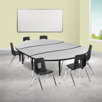 Flash Furniture XU-GRP-14CH-A3060CON-60-GY-T-P-GG 86