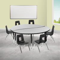 Flash Furniture XU-GRP-14CH-A60-HCIRC-GY-T-P-GG 60