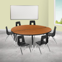 Flash Furniture XU-GRP-14CH-A60-HCIRC-OAK-T-P-GG 60