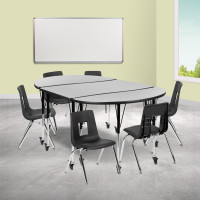 Flash Furniture XU-GRP-16CH-A3048CON-48-GY-T-A-CAS-GG Mobile 76