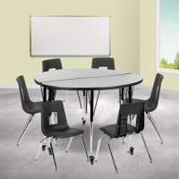 Flash Furniture XU-GRP-16CH-A48-HCIRC-GY-T-A-CAS-GG Mobile 47.5