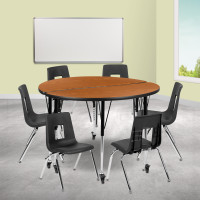 Flash Furniture XU-GRP-16CH-A48-HCIRC-OAK-T-A-CAS-GG Mobile 47.5