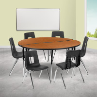 Flash Furniture XU-GRP-16CH-A60-HCIRC-OAK-T-A-GG 60