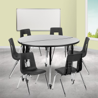 Flash Furniture XU-GRP-18CH-A48-HCIRC-GY-T-A-CAS-GG Mobile 47.5