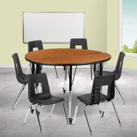Flash Furniture XU-GRP-18CH-A48-HCIRC-OAK-T-A-CAS-GG Mobile 47.5