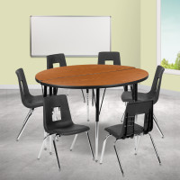 Flash Furniture XU-GRP-18CH-A48-HCIRC-OAK-T-A-GG 47.5