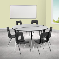 Flash Furniture XU-GRP-18CH-A60-HCIRC-GY-T-A-GG 60