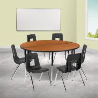 Flash Furniture XU-GRP-18CH-A60-HCIRC-OAK-T-A-GG 60