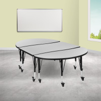 Flash Furniture XU-GRP-A3048CON-48-GY-T-P-CAS-GG 3 Piece Mobile 76