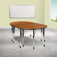 Flash Furniture XU-GRP-A3048CON-48-OAK-T-A-CAS-GG 3 Piece Mobile 76