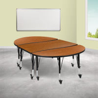 Flash Furniture XU-GRP-A3048CON-48-OAK-T-P-CAS-GG 3 Piece Mobile 76