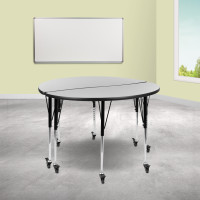 Flash Furniture XU-GRP-A48-HCIRC-GY-T-A-CAS-GG 2 Piece Mobile 47.5