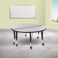 Flash Furniture XU-GRP-A48-HCIRC-GY-T-P-CAS-GG 2 Piece Mobile 47.5