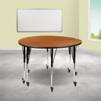 Flash Furniture XU-GRP-A48-HCIRC-OAK-T-A-CAS-GG 2 Piece Mobile 47.5
