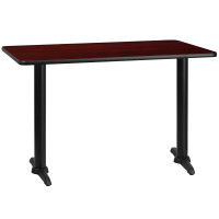 Flash Furniture XU-MAHTB-3048-T0522-GG 48" Rectangular Mahogany Laminate Table Top with 22" Table Height Base