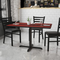 Flash Furniture XU-MAHTB-3048-T2230-GG 48" Rectangular Mahogany Laminate Table Top with 30" Table Height Base