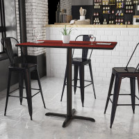 Flash Furniture XU-MAHTB-3048-T2230B-GG 48" Rectangular Mahogany Laminate Table Top with Base