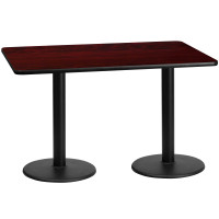 Flash Furniture XU-MAHTB-3060-TR18-GG 60" Rectangular Mahogany Laminate Table Top with Base