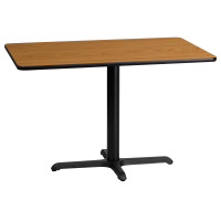 Flash Furniture XU-NATTB-2442-T2230-GG 42" Rectangular Natural Laminate Table Top with Base