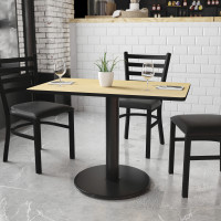 Flash Furniture XU-NATTB-2442-TR24-GG 42" Rectangular Natural Laminate Table Top with Base