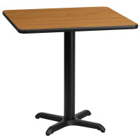 Flash Furniture XU-NATTB-3030-T2222-GG 30" Square Natural Laminate Table Top with 22" Table Height Base