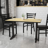 Flash Furniture XU-NATTB-3048-T0522-GG 48" Rectangular Natural Laminate Table Top with Base