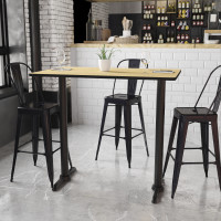 Flash Furniture XU-NATTB-3048-T0522B-GG 48" Rectangular Natural Laminate Table Top with Base