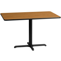 Flash Furniture XU-NATTB-3048-T2230-GG 48" Rectangular Natural Laminate Table Top with Base