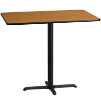 Flash Furniture XU-NATTB-3048-T2230B-GG 48" Rectangular Natural Laminate Table Top with Base