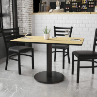 Flash Furniture XU-NATTB-3048-TR24-GG 48" Rectangular Natural Laminate Table Top with Base