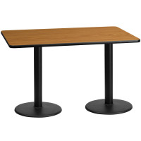 Flash Furniture XU-NATTB-3060-TR18-GG 60" Rectangular Natural Laminate Table Top with Base