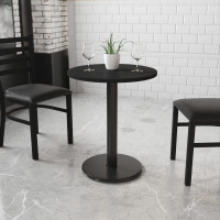 Flash Furniture XU-RD-24-BLKTB-TR18-GG 24" Round Black Laminate Table Top with 18" Round Table Height Base