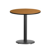 Flash Furniture XU-RD-24-NATTB-TR18-GG 24" Round Natural Laminate Table Top with 18" Round Table Height Base