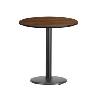 Flash Furniture XU-RD-24-WALTB-TR18-GG 24" Round Walnut Laminate Table Top with 18" Round Table Height Base