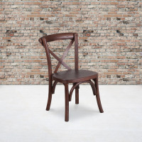 Flash Furniture XU-X-MAH-KID-GG HERCULES Series Stackable Kids Mahogany Wood Cross Back Chair 
