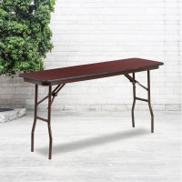Flash Furniture YT-1860-MEL-WAL-GG Rectangular Walnut Melamine Laminate Folding Training Table