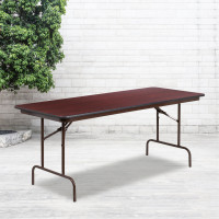 Flash Furniture YT-3072-MEL-WAL-GG Rectangular Walnut Melamine Laminate Folding Banquet Table