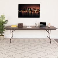 Flash Furniture YT-3096-MEL-WAL-GG Rectangular Walnut Melamine Laminate Folding Banquet Table