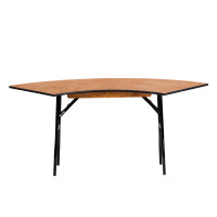 Flash Furniture 5.5 ft. x 2 ft. Serpentine Wood Folding Banquet Table YT-WSFT48-24-SP-GG