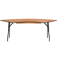 Flash Furniture 7.25 ft. x 2.5 ft. Serpentine Wood Folding Banquet Table YT-WSFT60-30-SP-GG