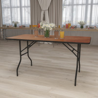 Flash Furniture 30'' x 60'' Rectangular Wood Folding Banquet Table with Clear Coated Finished Top YT-WTFT30X60-TBL-GG