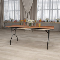 Flash Furniture 72'' Rectangular Wood Folding Banquet Table with Clear Coated Finished Top YT-WTFT30X72-TBL-GG