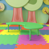 Flash Furniture 35''W x 65''L Height Adjustable Half-Moon Green Plastic Activity Table YU-YCX-004-2-MOON-TBL-GREEN-GG
