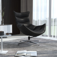 Flash Furniture ZB-31-GG Black Leather Swivel Cocoon Chair
