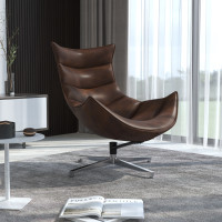 Flash Furniture ZB-39-GG Bomber Jacket Leather Swivel Cocoon Chair