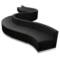 Flash Furniture ZB-803-400-SET-BK-GG HERCULES Alon Series Black Leather Reception Configuration
