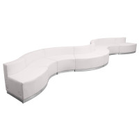 Flash Furniture ZB-803-430-SET-WH-GG HERCULES Alon Series White Leather Reception Configuration